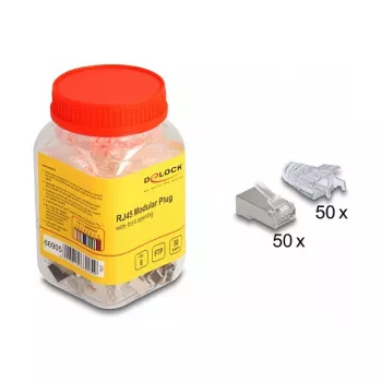 DeLOCK RJ45 modulinis kištukas Cat.6 50 vnt. su apsauginiais gaubteliais nuo lenkimo