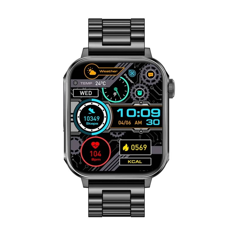 Išmanusis laikrodis Colmi P80 Steel Black su Bluetooth ir širdies ritmo matuokliu