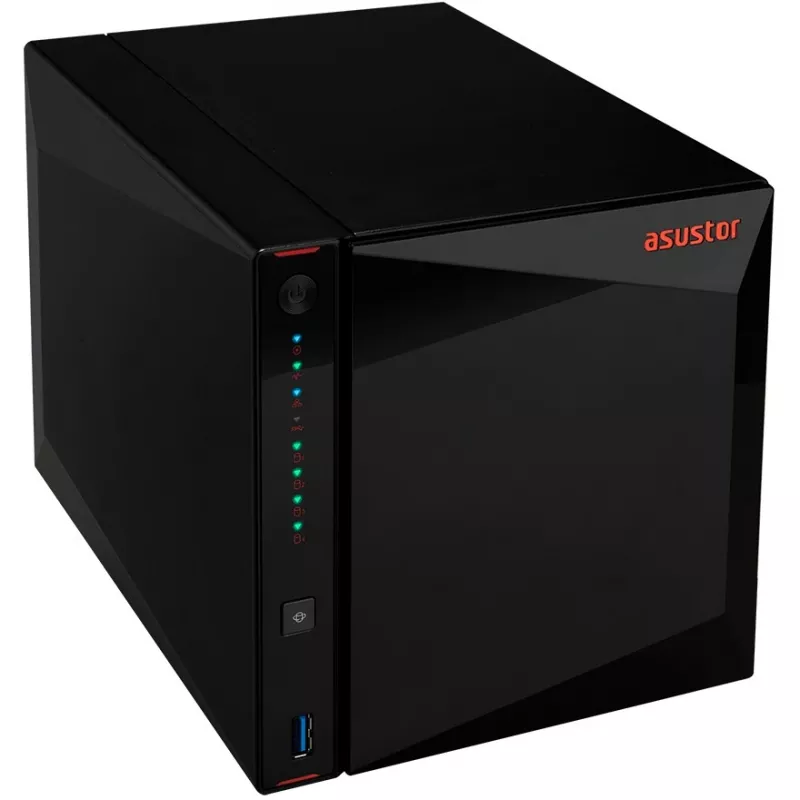 ASUSTOR Nimbustor 4 AS5304T - NAS serveris - 4 lizdai - SATA 6Gb/s - RAID 0, 1, 5, 6, 10, JBOD - RAM 4GB - 2,5 Gigabit Ethernet - iSCSI palaikymas (90-AS5304T00-MD30)