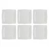 Kvadratinė vakarienės lėkštė LA PORCELLANA BIANCA Florentina White 26,5 cm — 6 vnt. rinkinys