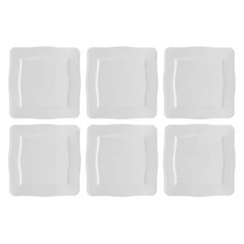 Kvadratinė vakarienės lėkštė LA PORCELLANA BIANCA Florentina White 26,5 cm — 6 vnt. rinkinys