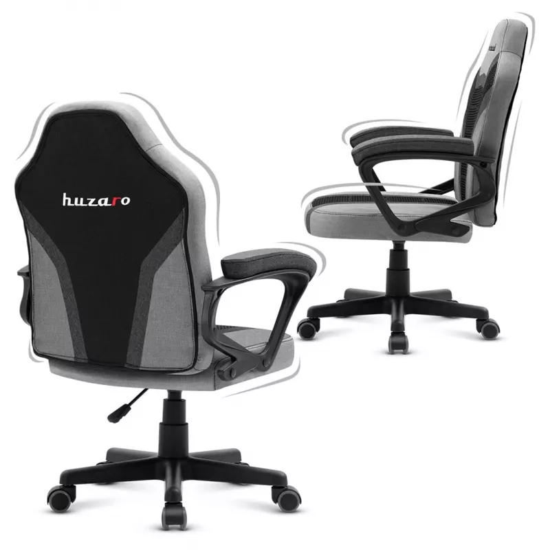 Vaikiška žaidimų kėdė Huzaro HZ-Ranger 1.0 Gray Mesh, pilka ir juoda