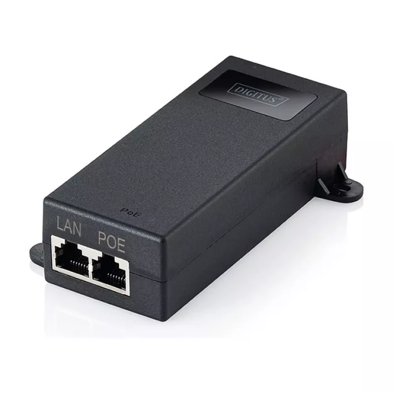 PoE++ injektorius DIGITUS DN-95104-1 — Gigabit Ethernet 802.3bt, 60 W, 55 V, 100 m, juodas