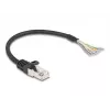 DeLOCK laidas RJ50 kištukas į atvirus laido galus S/FTP 0,25 m juodas