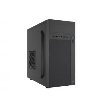 PC korpusas NATEC Helix Mini Tower Juoda — microATX/Mini-ITX, 3x3,5 col. + 5x2,5 col., 33 cm GPU, USB-C/USB-A prievadai