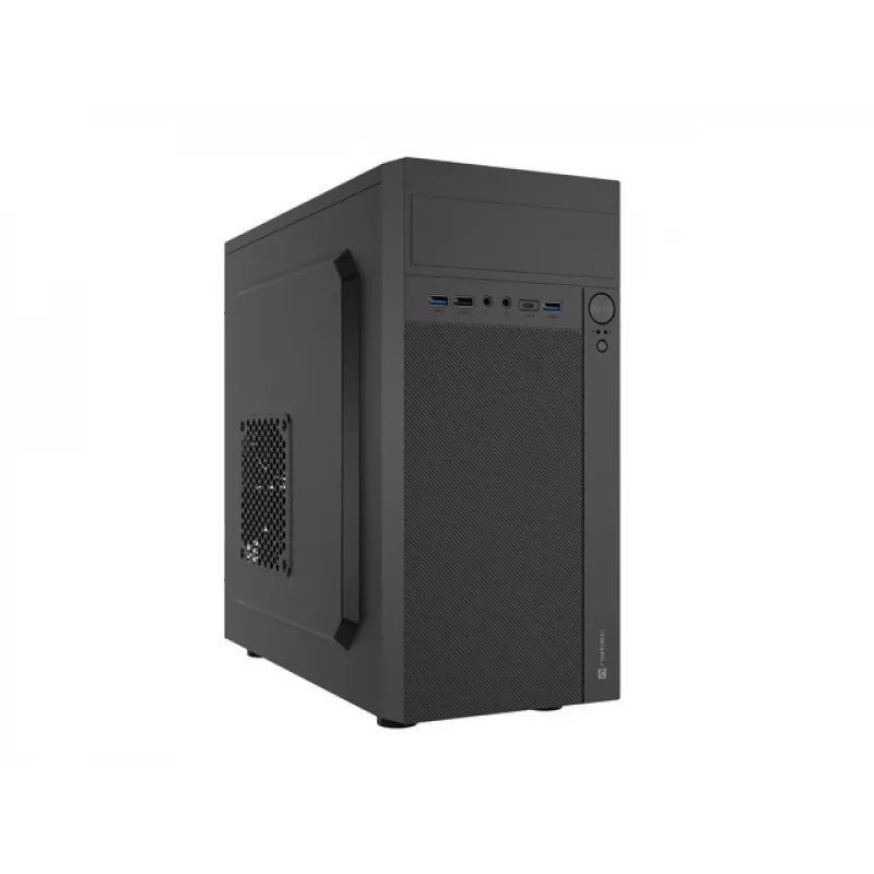 PC korpusas NATEC Helix Mini Tower Juoda — microATX/Mini-ITX, 3x3,5 col. + 5x2,5 col., 33 cm GPU, USB-C/USB-A prievadai
