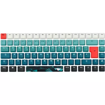Klaviatūra Sharkoon SKILLER SGK50 S3 Design Bundle D1 pilkai žalia raudona — laidinė žaidimų klaviatūra, kompaktiškas išdėstymas