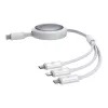 Greito įkrovimo laidas 3in1 Baseus Free2Draw USB-C į USB-C/Lightning/Micro 100W, 1,1m (baltas)
