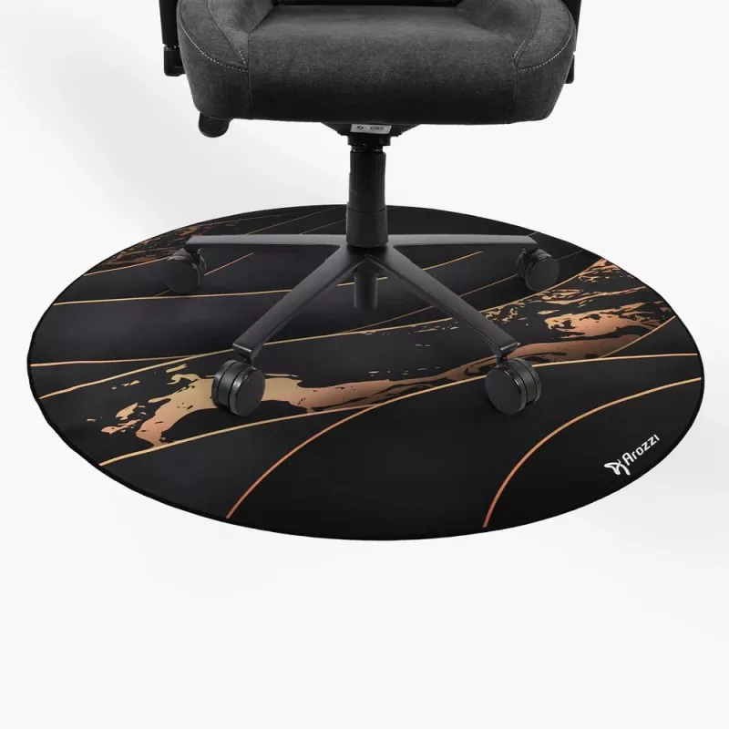 Grindų kilimėlis Arozzi Zona Round Floor Pad — juoda/auksinė, apvalus apsauginis kilimėlis grindims