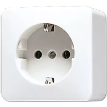 Kištukinis lizdas CEE 7/3 Jung 620 A WW, baltas, duroplastas, 250 V, 16 A, 61×61×47 mm