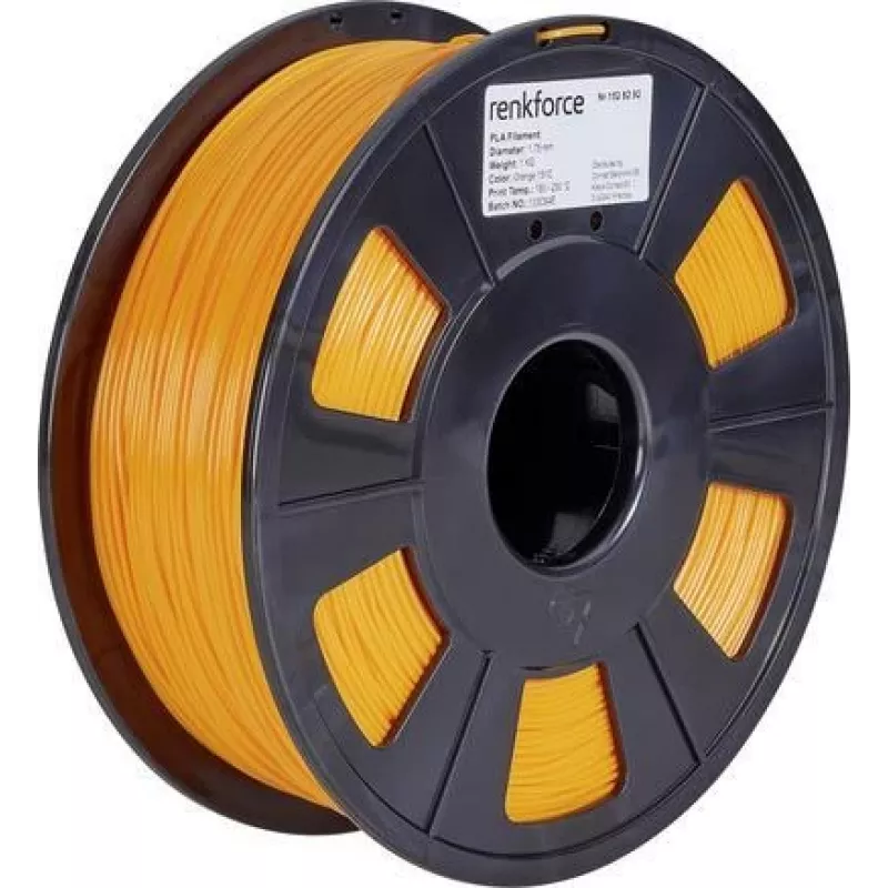 Renkforce RF-4511208 3D spausdinimo medžiaga polipieno rūgštis (PLA) oranžinė 1 kg (RF-4511208)