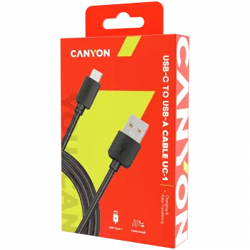 CANYON laidas UC-1 USB-C 5W 1m Juodas