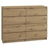 Komoda Topeshop M8 120 ARTISAN Ąžuolas 8 stalčių