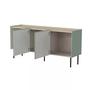 Komoda cama meble FELLINI 150×40×70 cm, alyvinė su alyvuotu ąžuolo viršumi, MDF korpusas