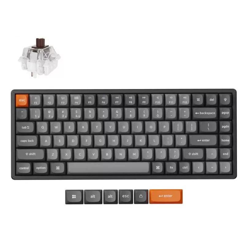 Keychron K2 Max klaviatūra universali RF belaidė QWERTY anglų juoda pilka 75% mechaninė