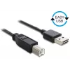 USB kabelis DeLOCK 1m USB 2.0 A - B vyriškas-vyriškas juodas