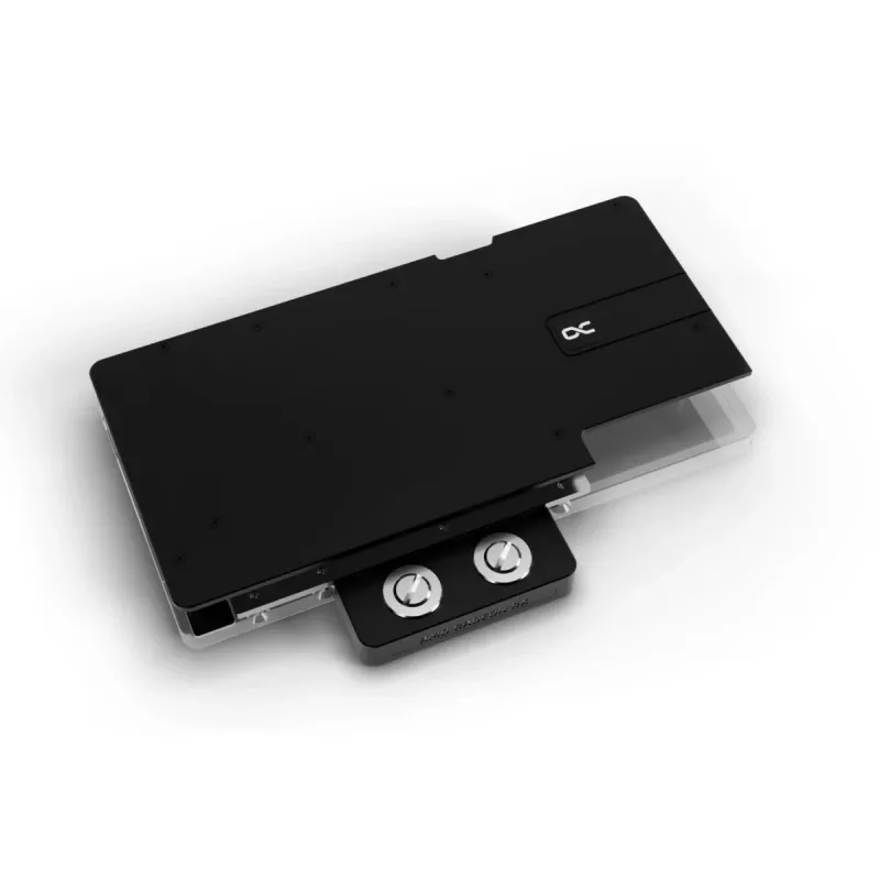 Grafikos plokštės galinė plokštelė Alphacool Core, skirta RX 9070 XT Aorus Elite — permatomas chromuotas apdaila