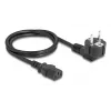 Maitinimo laidas DELOCK CEE 7/7 (E+F) į IEC C13 90° kampu, 1 m, H05VV-F 3x1.00 mm², juodas