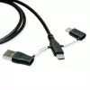ROLINE USB 2.0 laidas tipo C ST/ST su duomenų blokavimo adapteriais A ir C – kabelis – skaitmeninis/duomenų