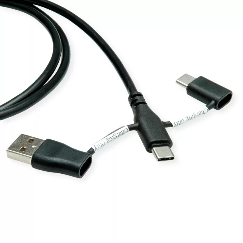 ROLINE USB 2.0 laidas tipo C ST/ST su duomenų blokavimo adapteriais A ir C – kabelis – skaitmeninis/duomenų