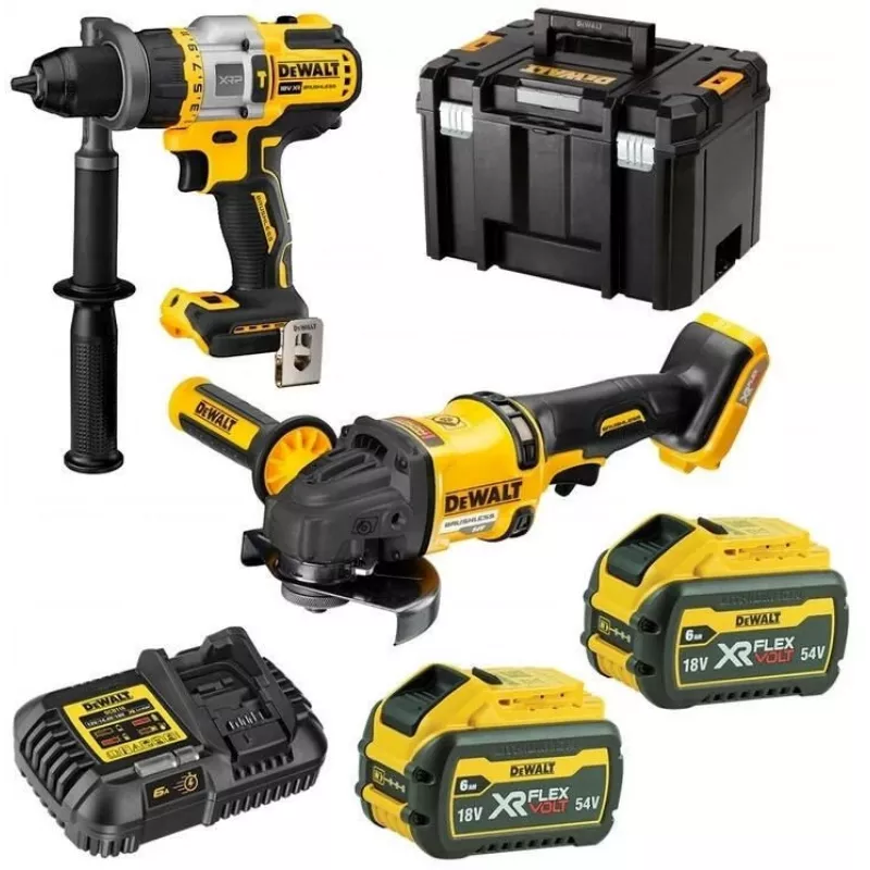 Belaidis įrankių rinkinys DeWalt DCK2016T2T-QW — 18 V ličio jonų 2 įrankių rinkinys
