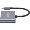 USB-C 3 viename šakotuvas CANYON DS-3 tamsiai pilkas — USB-C į USB-A + HDMI + PD pralaidumas