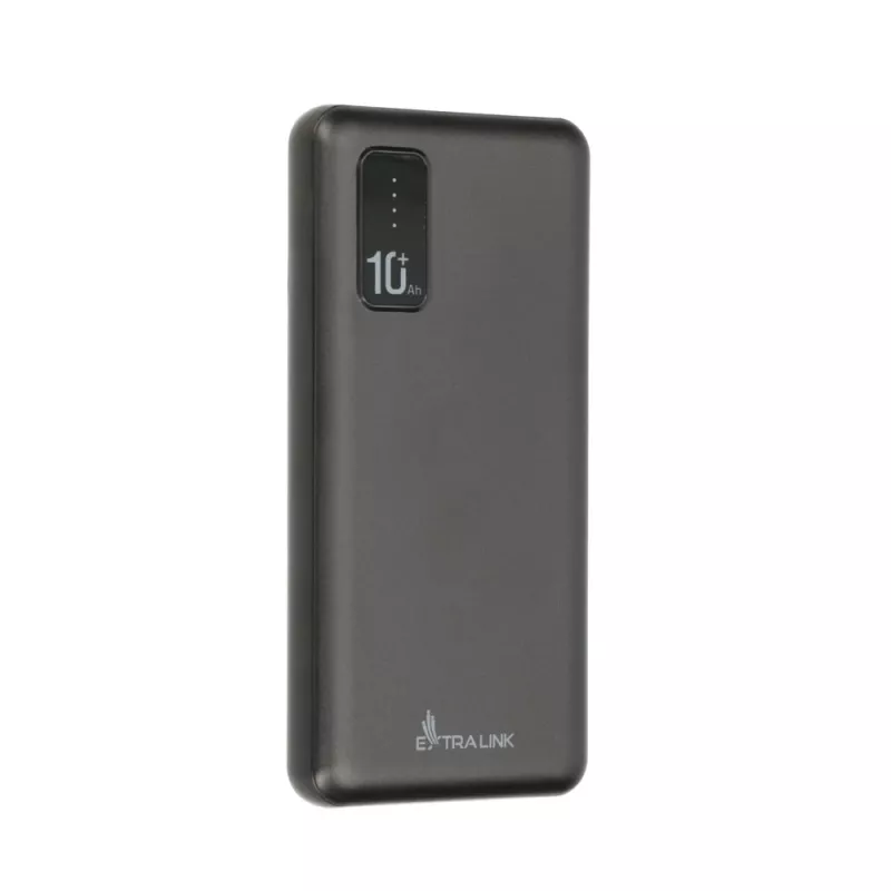 Išorinė baterija Extralink EPB-098B 10000 mAh, LiPo, 2× USB-A + 1× USB-C, juoda