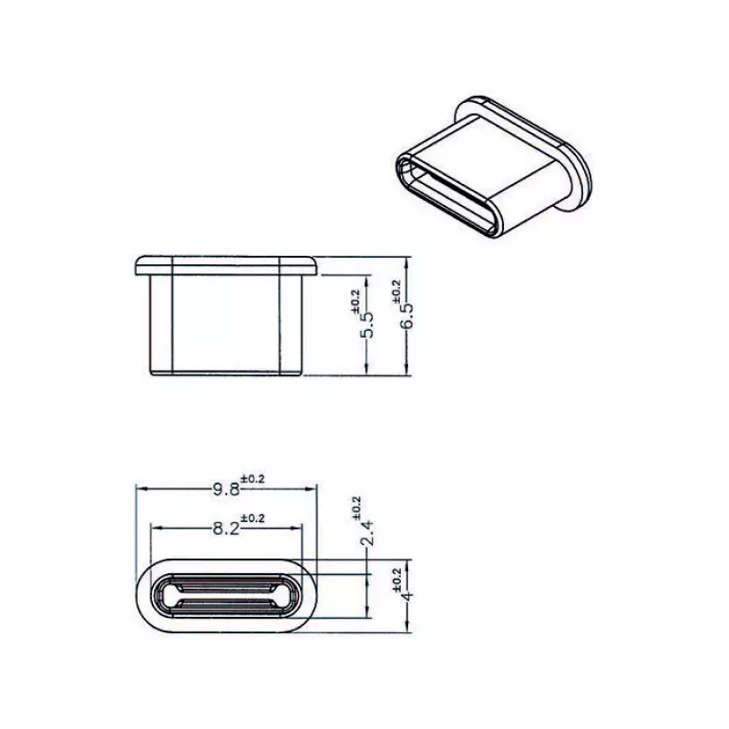 Socket safety cover DeLOCK 64014 USB Type-C Juoda 10 pcs