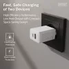 AC vidaus USB GaN įkroviklis DIGITUS DA-10301 — 30W, 1× USB-C, 1× USB-A, 100–240V, balta