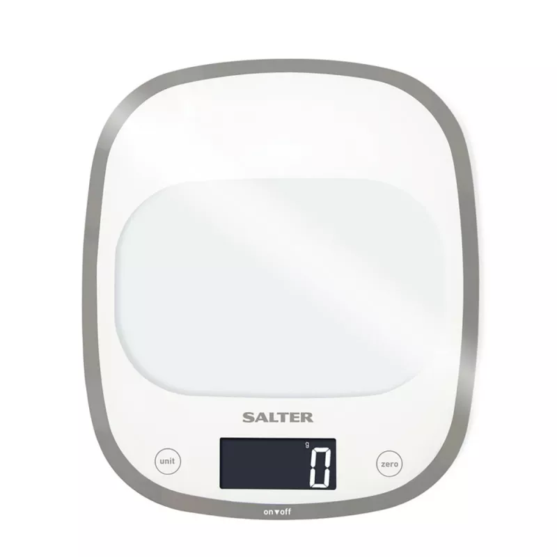 Salter 1050 WHDR Balta Curve Glass Electronic Digital Kitchen Scales