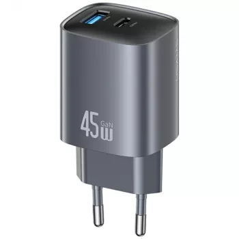 Įkroviklis T66 45W CC290 GaN Greitas įkrovimas sidabrinis