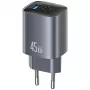 Įkroviklis T66 45W CC290 GaN Greitas įkrovimas sidabrinis