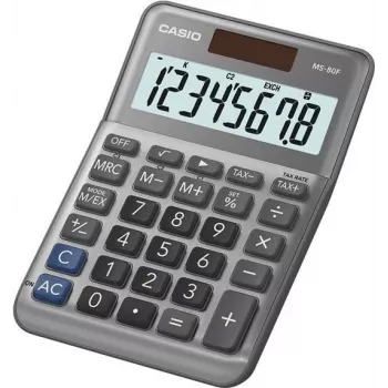 Pagrindinis skaičiuotuvas Casio MS-80F Stalinis 8 skaitmenų Pilka