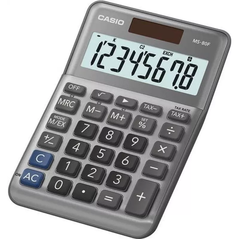 Pagrindinis skaičiuotuvas Casio MS-80F Stalinis 8 skaitmenų Pilka