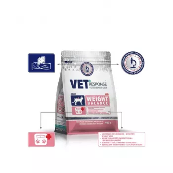 VET RESPONSE Svorio balansas - sausas kačių maistas - 400g