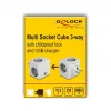 DeLOCK 11501 maitinimo kištuko adapteris Type F baltas 3A USB prievadai