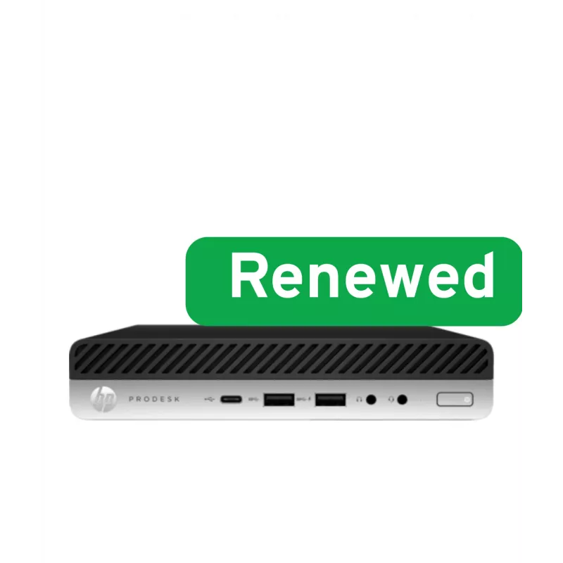 Mini stalinis kompiuteris HP ProDesk 600 G4 Renew — Intel Core i3-8100T, 8 GB RAM, 128 GB SSD, Intel UHD Graphics 630