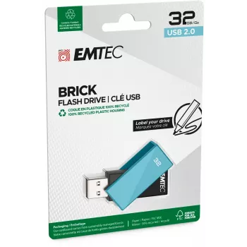 USB atmintukas Emtec 32 GB USB Type-A C350 Brick 2.0 juoda mėlyna