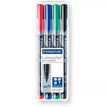 Nuolatinis žymeklis Staedtler Lumocolor 317 WP4 juoda mėlyna žalia raudona