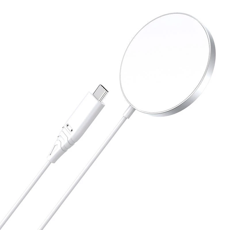 Belaidis įkroviklis CHOETECH T518 15W magnetinis baltas – Qi magnetinio belaidžio įkrovimo plokštelė
