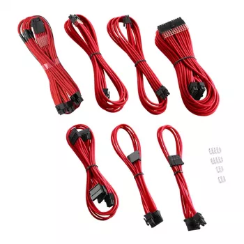 CableMod kabelis Kit C-Series PRO ModMesh RM Juoda Label CM-PCSR-16P3KIT-NKR-R – apvalkoti PSU ir GPU kabeliai, ModMesh, raudoni