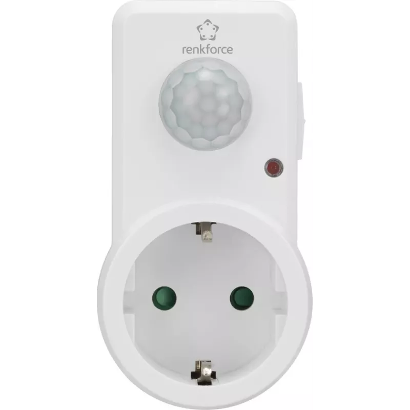 Renkforce 1588385 kištukinis adapteris su PIR judesio jutikliu 120 ° baltas IP20