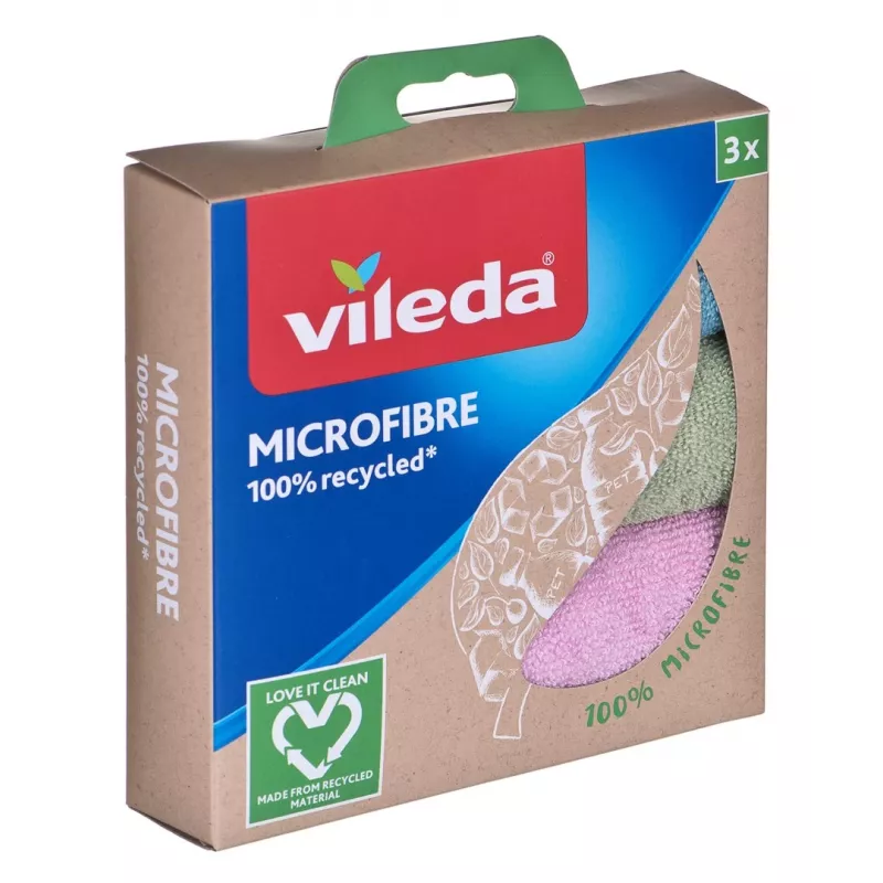 Valymo šluostė Vileda Microfibre 100% Recycled 3 vnt.