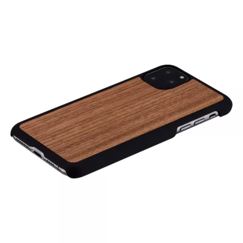 man and wood išmaniojo telefono dėklas iPhone 11 Pro Max — juodasis riešutmedis, medinė nugarėlė, apsauginis rėmelis