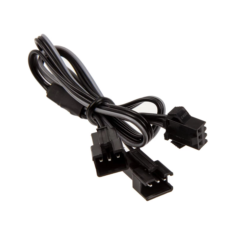 Vidinis maitinimo laidas PHANTEKS PH-CB-DRGB3P — 3 kontaktų į 2× Molex (3 kontaktų), juoda/pilka