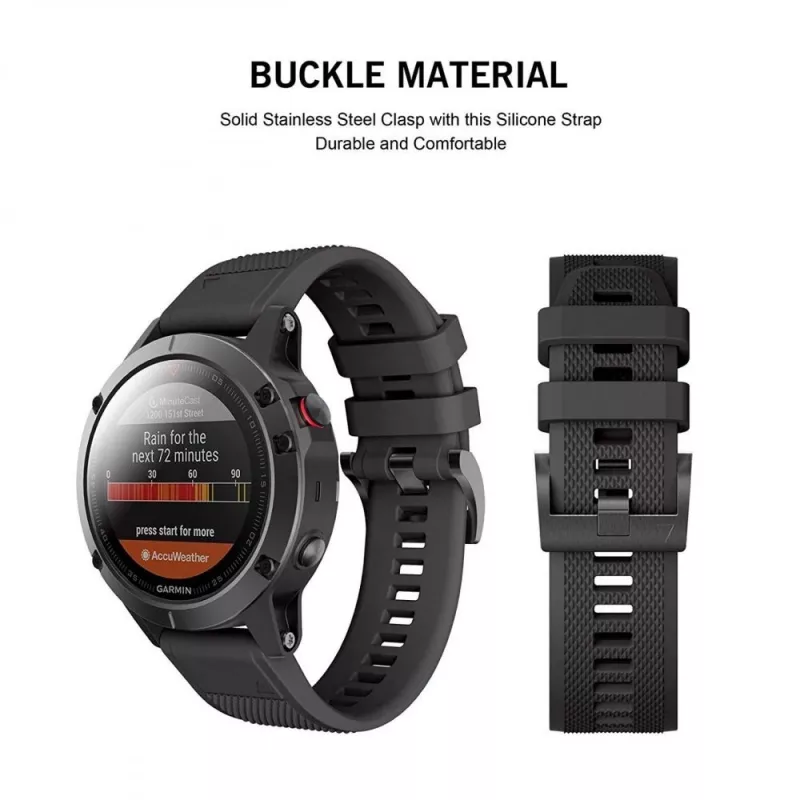 Laikrodžio dirželis Tech-Protect, skirtas Garmin Fenix serijai — suderinamas su Fenix 3, 5X, 3HR, 5X Plus, 6X, 6X Pro, 7X — juodas