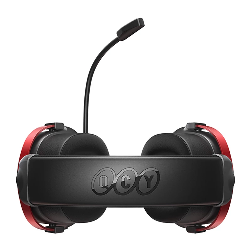 Belaidės žaidimų ausinės QCY Heroad VN200 (juoda ir raudona) — ant ausies dedamos, mikrofonas, Bluetooth