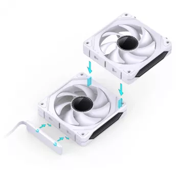 Ventiliatorius Jonsbo ZL-120W PWM ARGB 120mm White — 120 mm, PWM, ARGB