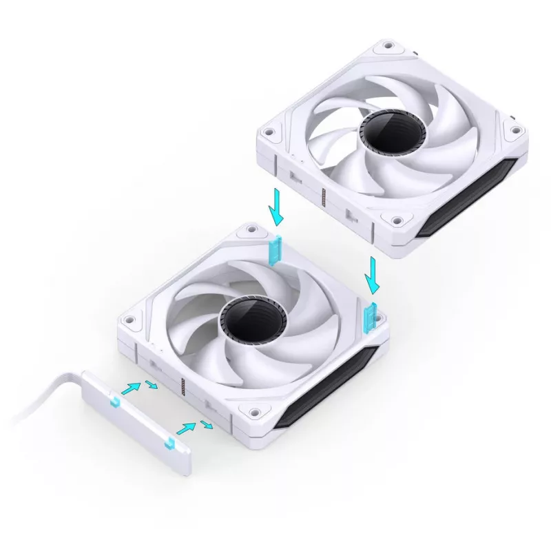 Ventiliatorius Jonsbo ZL-120W PWM ARGB 120mm White — 120 mm, PWM, ARGB
