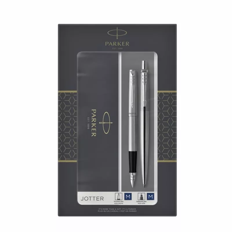 Parker 2093258 tušinukų rinkinys, juodas, sidabrinis, 2 vnt.
